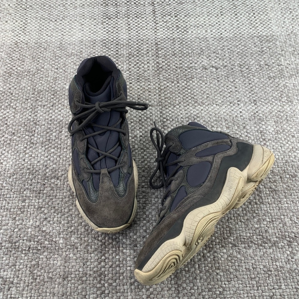 Adidas Yeezy 500 High Mens 10.5 Slate Black Suede Sneakers FW4968